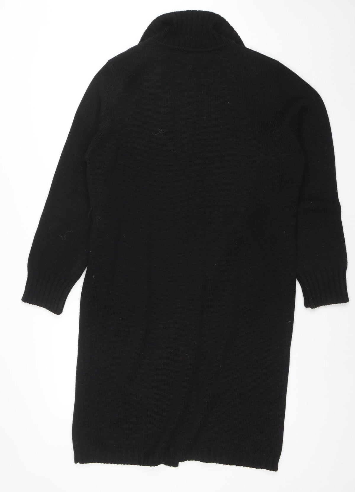 Betty Jackson Studio Womens Black Wool Blend Collared Cardigan L