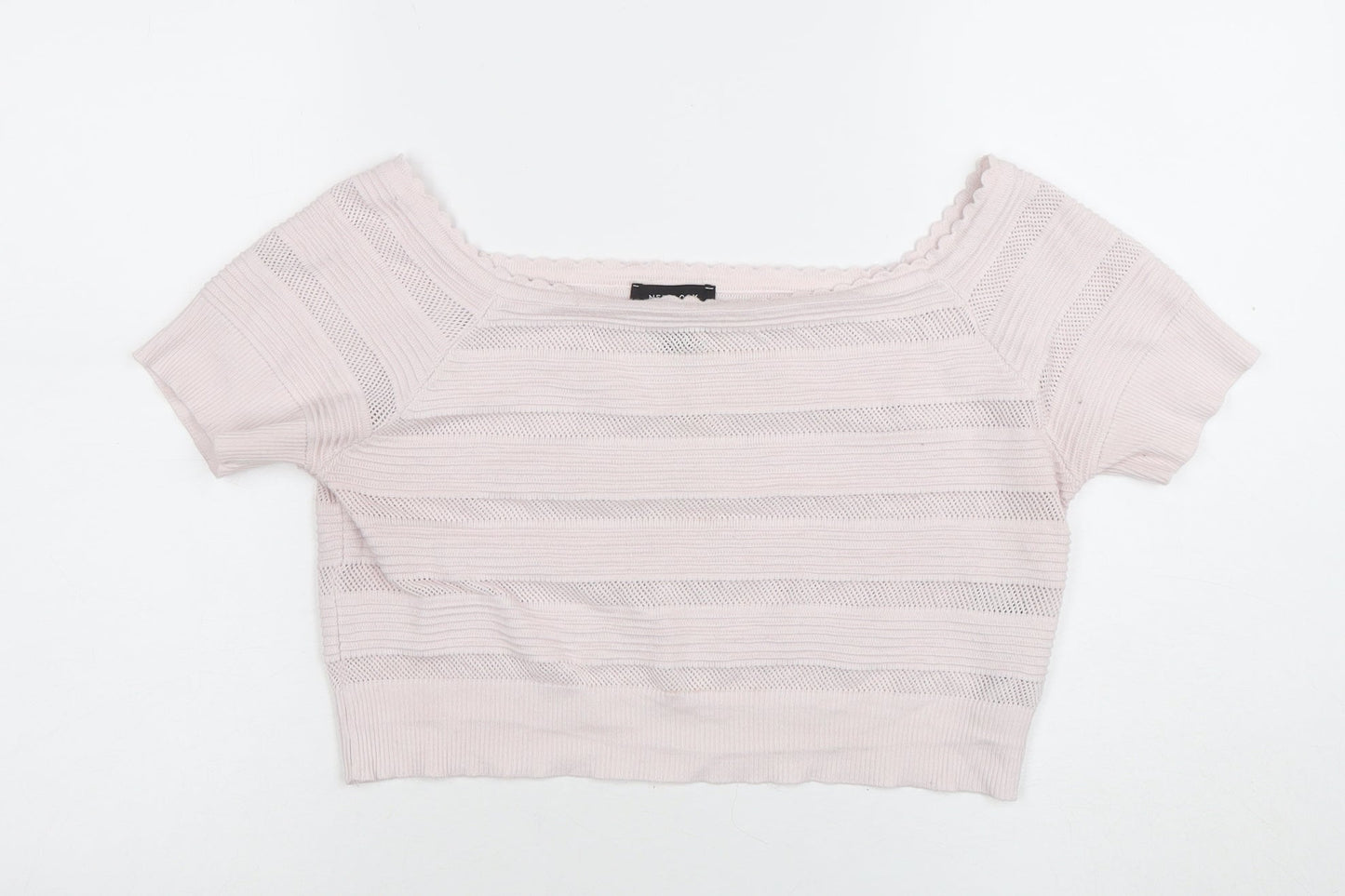 Womens UK Size 18 New Look Pink Cropped T-Shirt
