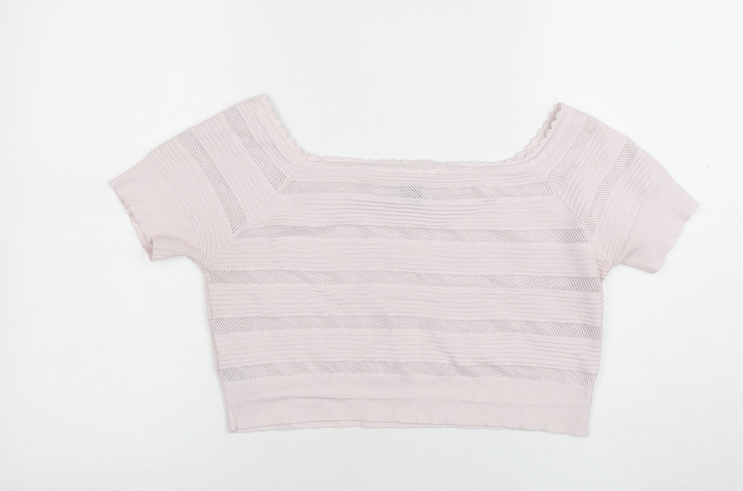 Womens UK Size 18 New Look Pink Cropped T-Shirt
