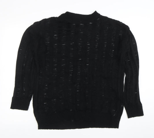 Womens UK Size M Boohoo Black Pullover Jumper