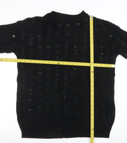 Womens UK Size M Boohoo Black Pullover Jumper