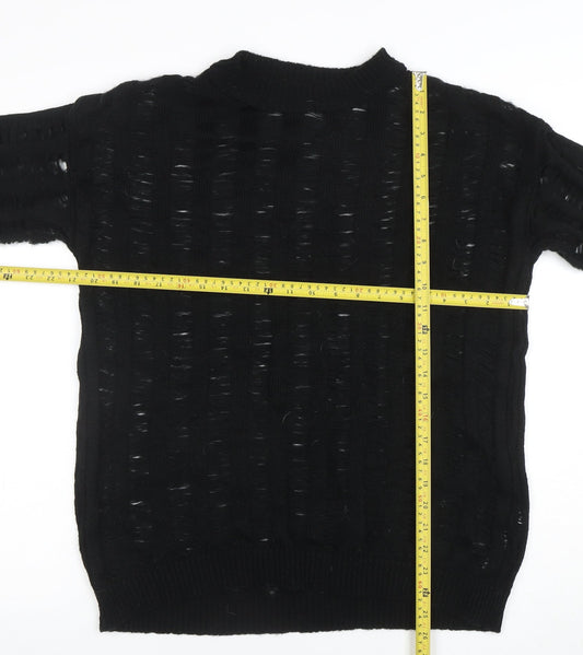 Womens UK Size M Boohoo Black Pullover Jumper