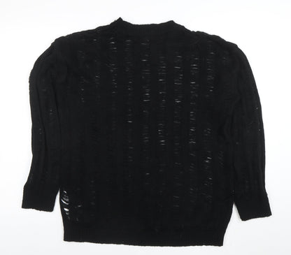 Womens UK Size M Boohoo Black Pullover Jumper