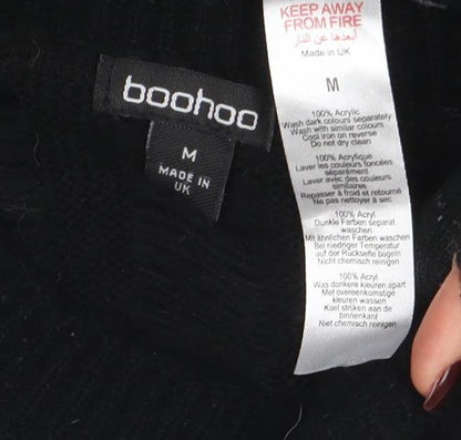 Womens UK Size M Boohoo Black Pullover Jumper