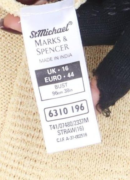 Womens UK Size 16 Marks and Spencer Beige Cardigan Jumper