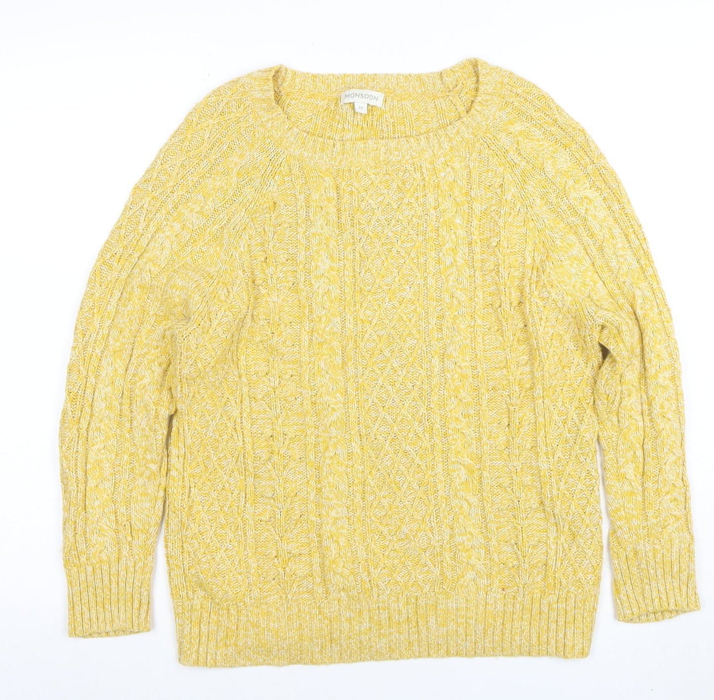 Womens UK Size M Monsoon Yellow Pullover Jumper