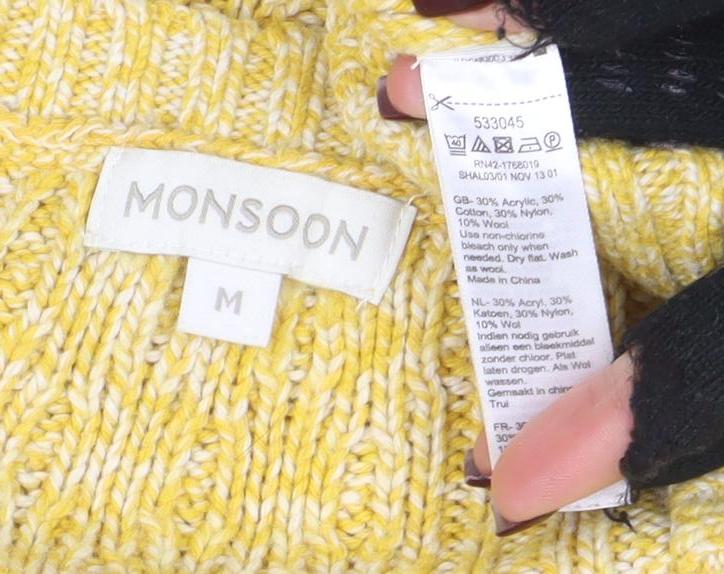 Womens UK Size M Monsoon Yellow Pullover Jumper