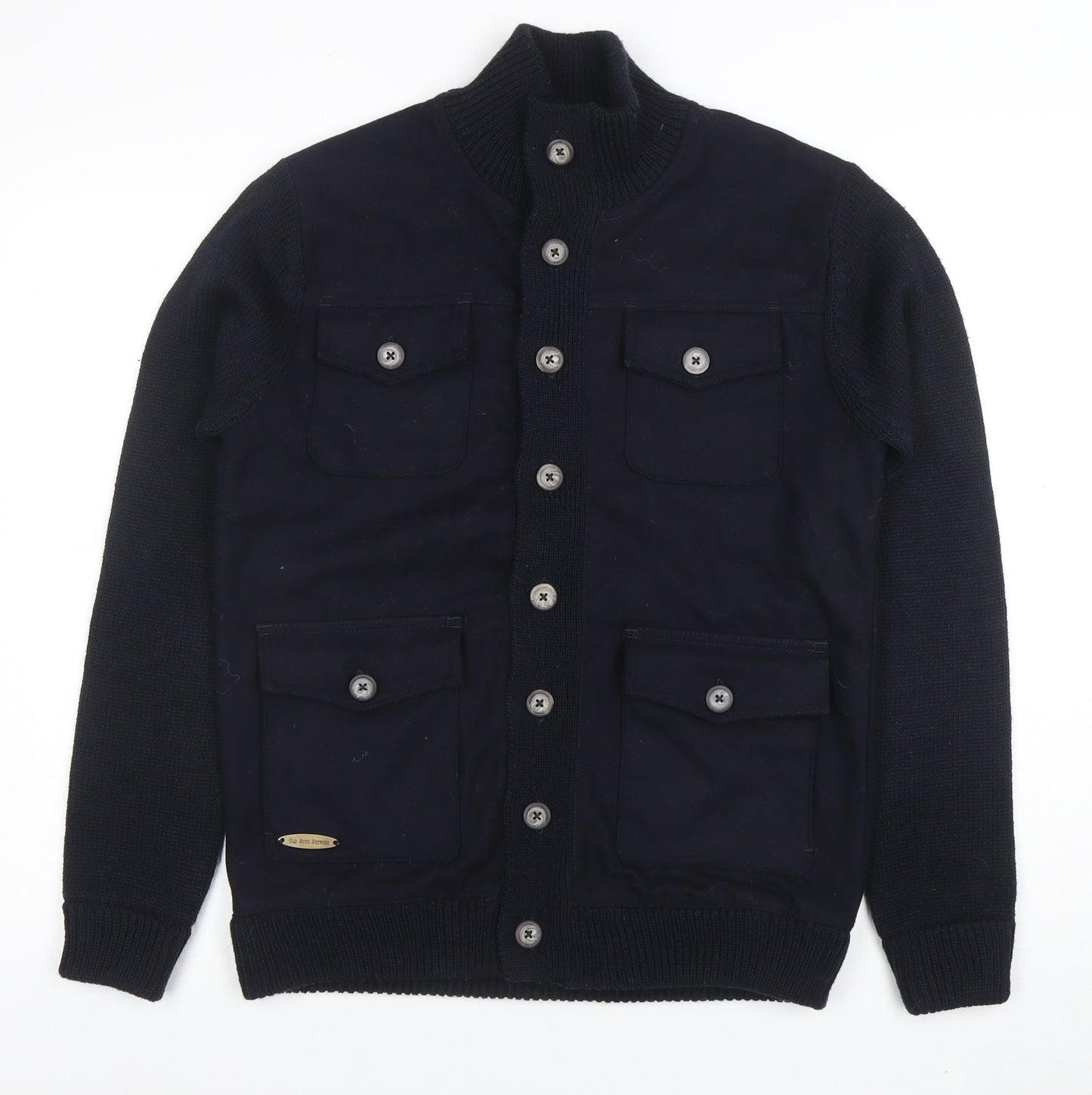 Mens UK Size S Old Boys Network Black Bomber Jacket