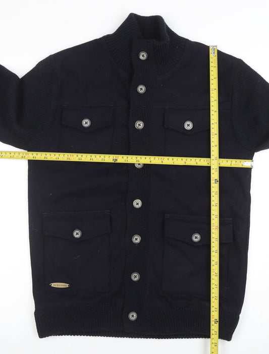Mens UK Size S Old Boys Network Black Bomber Jacket