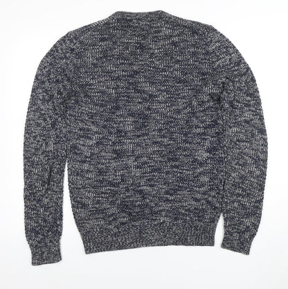 Reiss Men's Blue Chunky Knit Crew Neck Jumper Size S