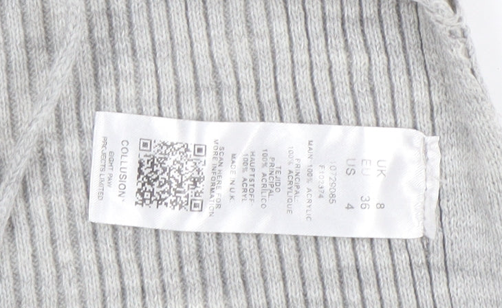 Womens UK Size 8 COLLUSION Grey Pullover Jumper