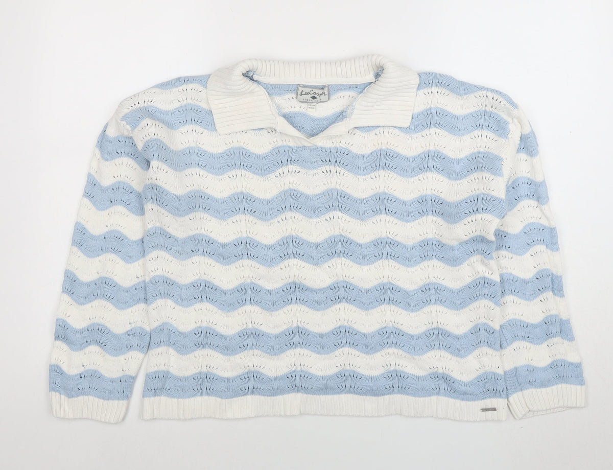 Womens UK Size L Lee Cooper Blue Pullover Jumper