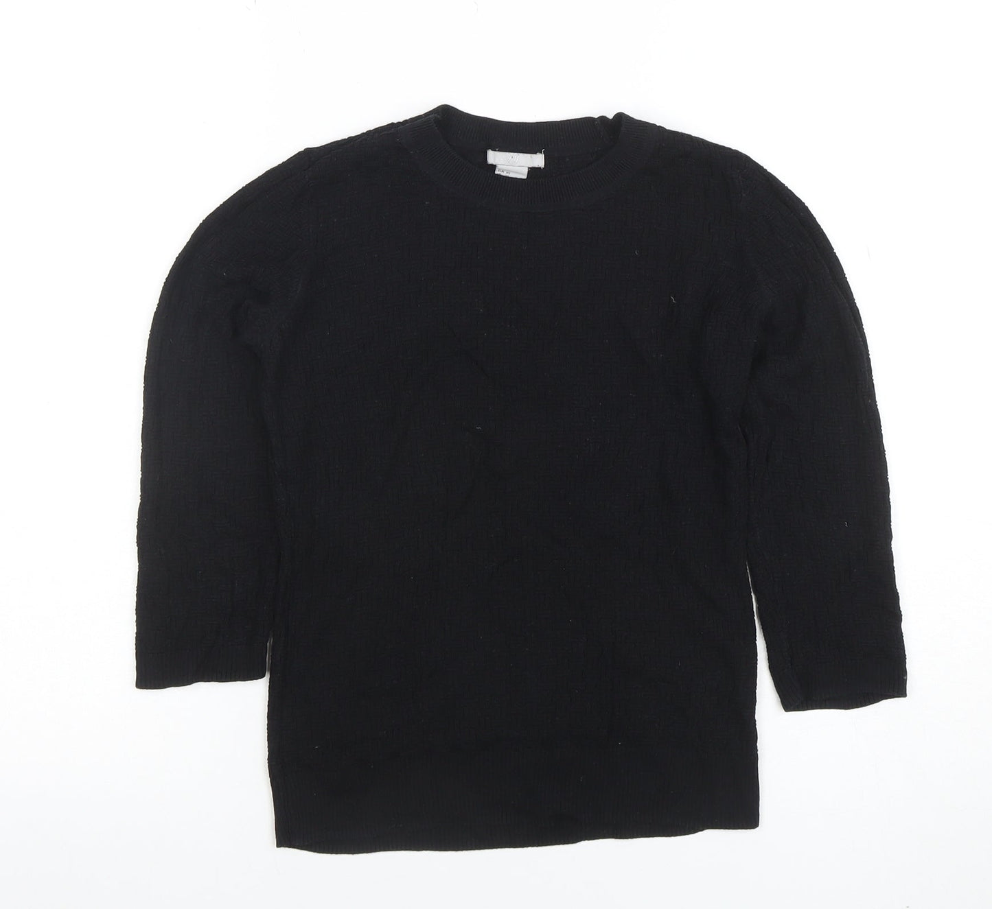 Womens UK Size XS H&M Black Basic T-Shirt