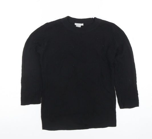 Womens UK Size XS H&M Black Basic T-Shirt