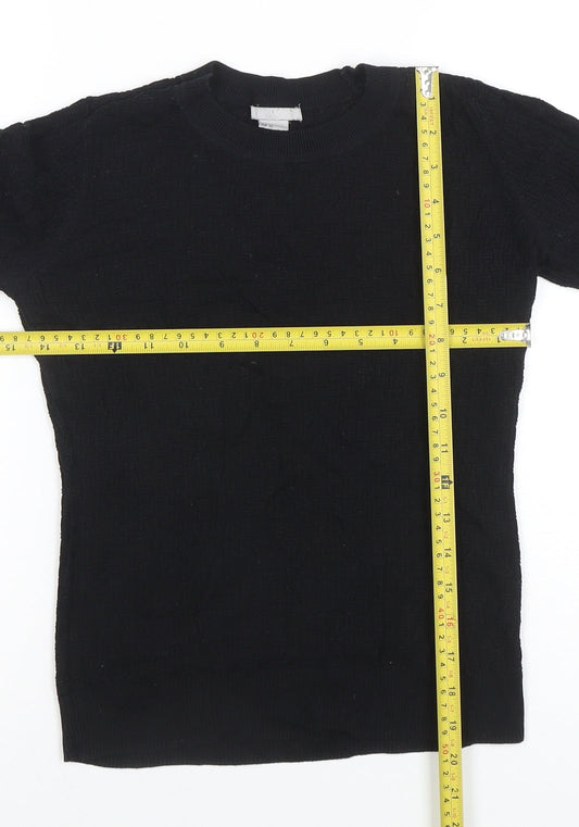 Womens UK Size XS H&M Black Basic T-Shirt