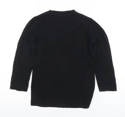 Womens UK Size XS H&M Black Basic T-Shirt