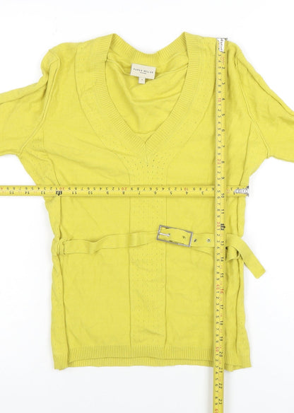Womens UK Size M Karen Millen Yellow Tunic Blouse