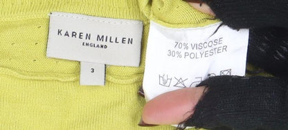 Womens UK Size M Karen Millen Yellow Tunic Blouse