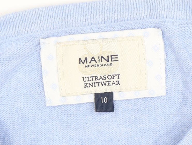 Womens UK Size 10 Maine New England Blue Pullover Jumper