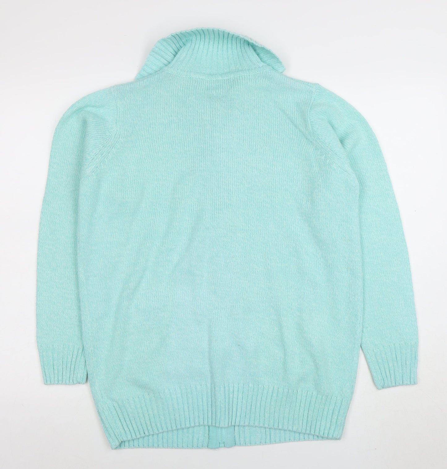 Womens UK Size M Isle Green Full Zip Jumper