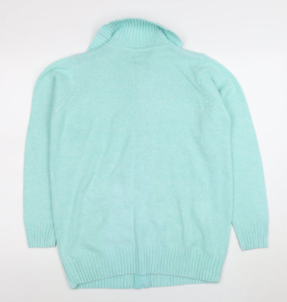 Womens UK Size M Isle Green Full Zip Jumper