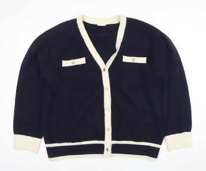 Womens UK Size XL GU Blue Cardigan Jumper