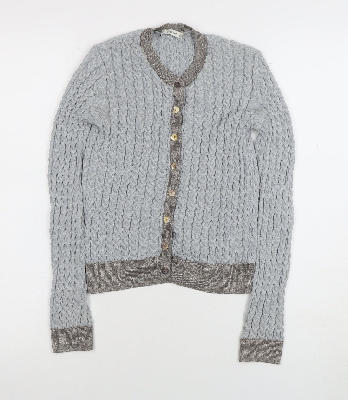 Womens UK Size 12 Zara Grey Cardigan Jumper