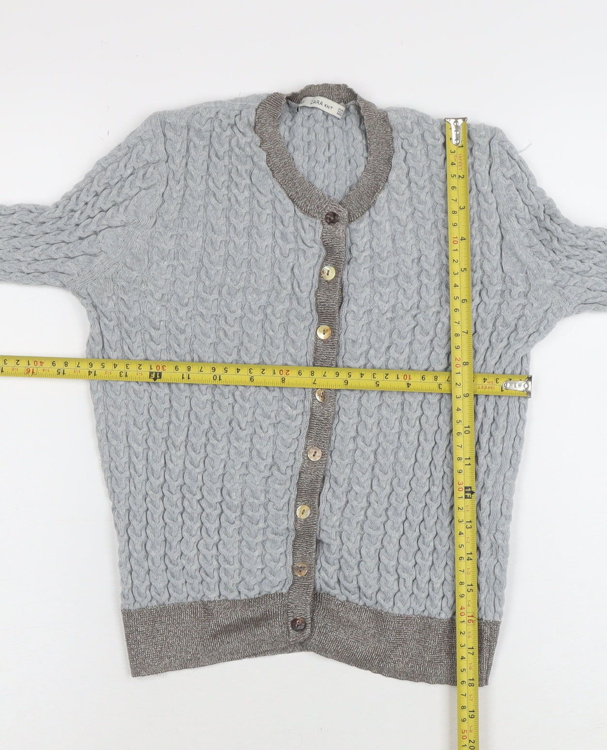 Womens UK Size 12 Zara Grey Cardigan Jumper