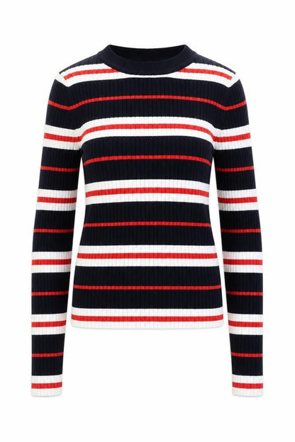 H&M Divided Women's Navy Striped Long Sleeve Ribbed T-Shirt XS