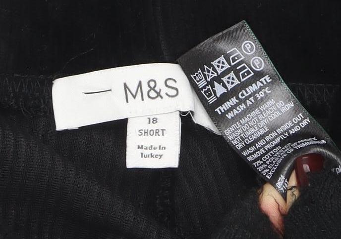 Womens UK Size 18 Marks and Spencer Regular Fit Casual Workwear Black Trousers