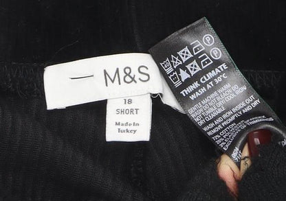 Womens UK Size 18 Marks and Spencer Regular Fit Casual Workwear Black Trousers