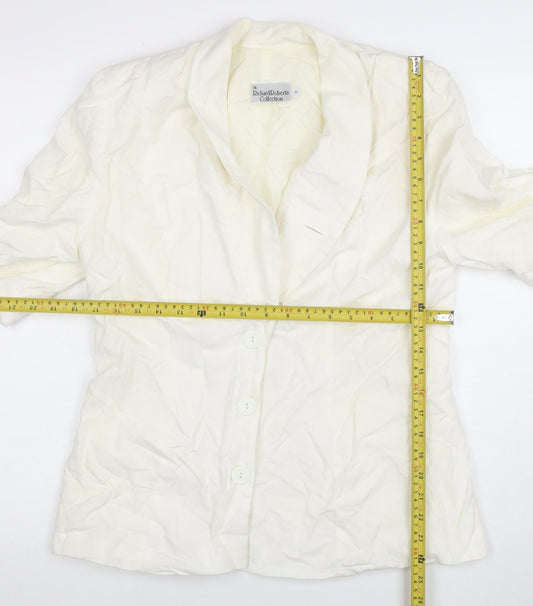 Womens UK Size 14 Richard Roberts Collection Regular Ivory Blazer
