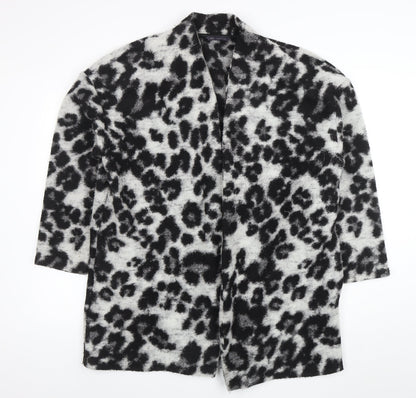 Marks and Spencer Womens Grey Leopard Print Open Cardigan Size 18