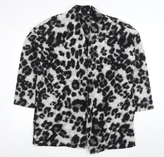Marks and Spencer Womens Grey Leopard Print Open Cardigan Size 18