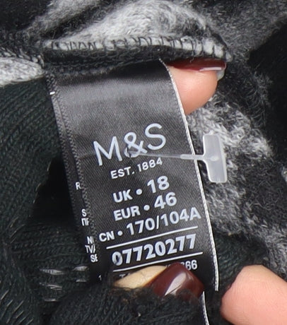 Marks and Spencer Womens Grey Leopard Print Open Cardigan Size 18