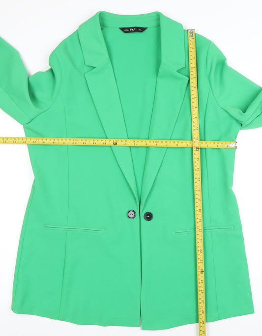 Womens UK Size 16 F&F Regular Green Blazer