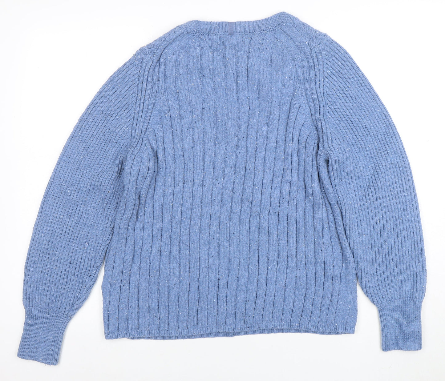 Womens UK Size L Per Una Blue Henley Jumper