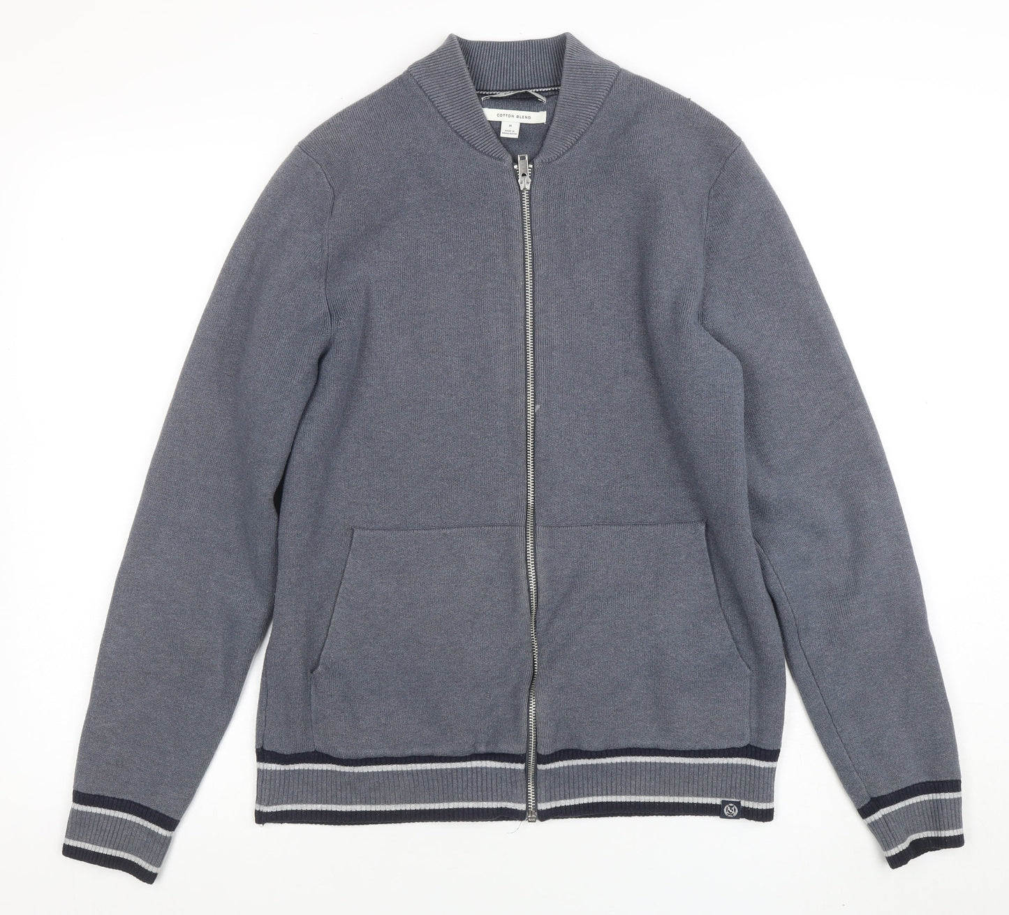 Mens UK Size M Marks and Spencer Grey Full Zip Sweatshirt