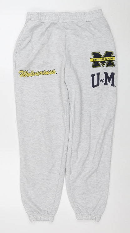Womens UK Size M Michigan Grey Pullover Sweatshirt