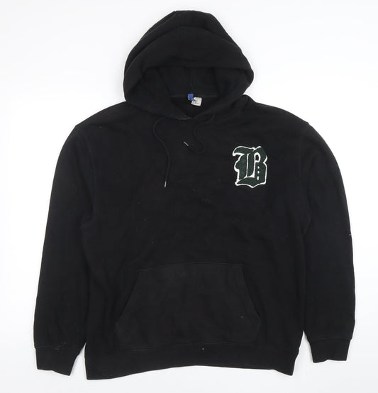 Mens UK Size M H&M Black Pullover Hoodie