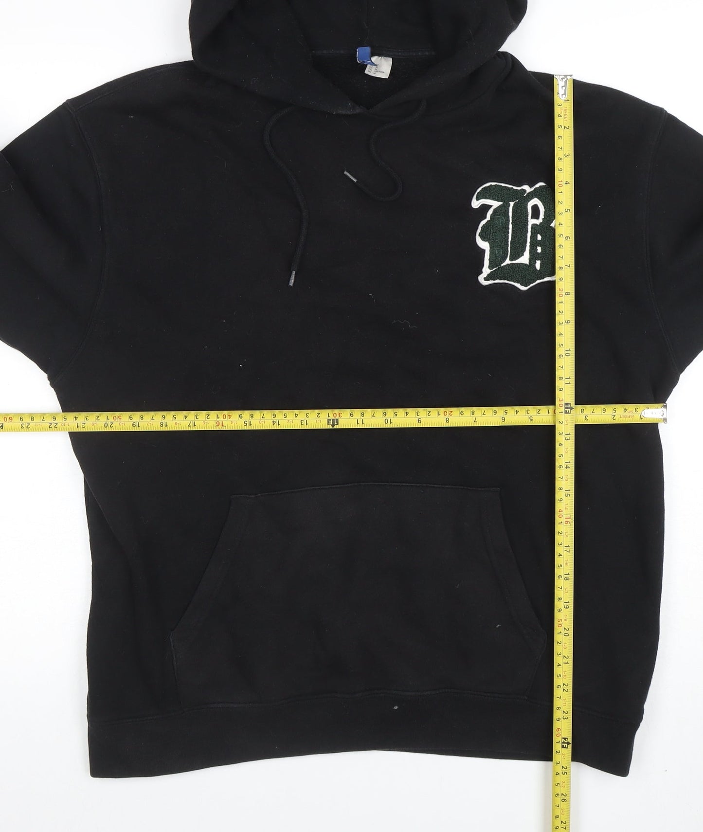 Mens UK Size M H&M Black Pullover Hoodie