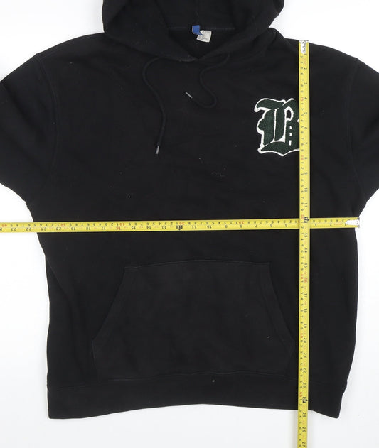 Mens UK Size M H&M Black Pullover Hoodie