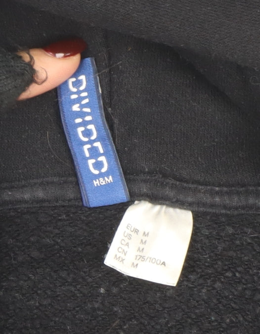 Mens UK Size M H&M Black Pullover Hoodie