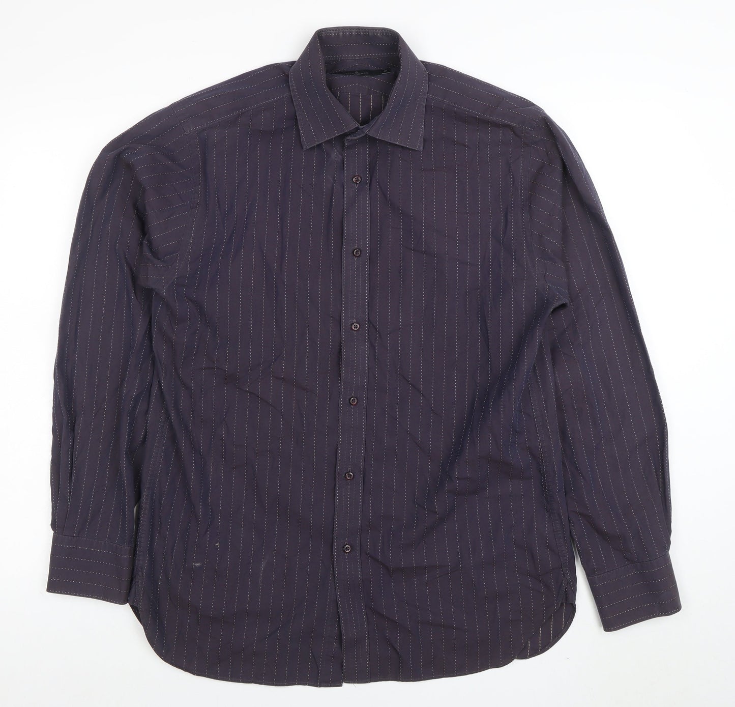 Mens UK Collar Size M Jeff Banks Smart Black  Dress Shirt