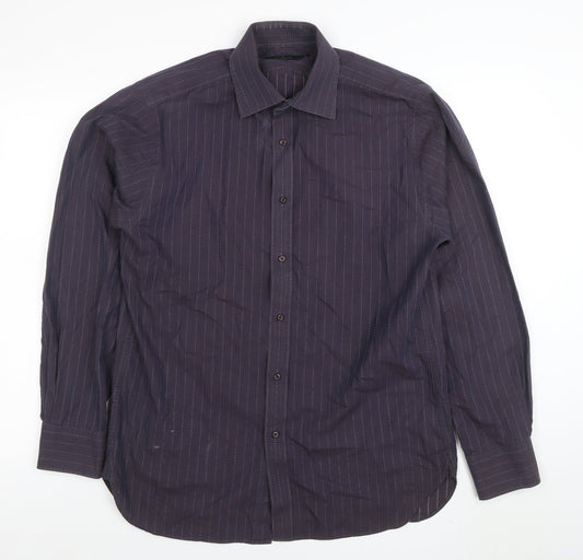Mens UK Collar Size M Jeff Banks Smart Black  Dress Shirt
