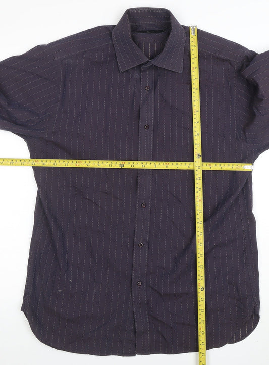 Mens UK Collar Size M Jeff Banks Smart Black  Dress Shirt