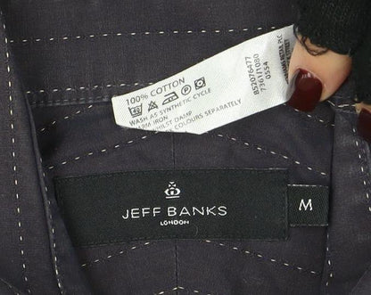 Mens UK Collar Size M Jeff Banks Smart Black  Dress Shirt