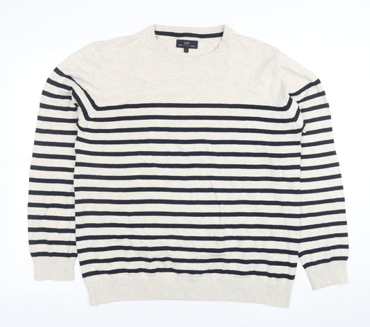 Mens UK Size L Easy Beige Pullover Jumper