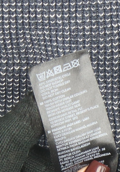 Mens UK Size M Racing Green Blue Pullover Jumper