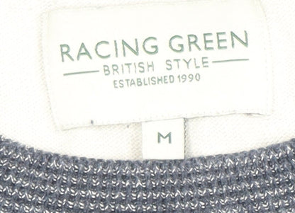 Mens UK Size M Racing Green Blue Pullover Jumper